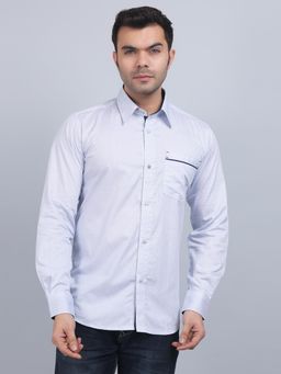 Spring Soul - Blue Cotton Printed Full Sleeves Shirt