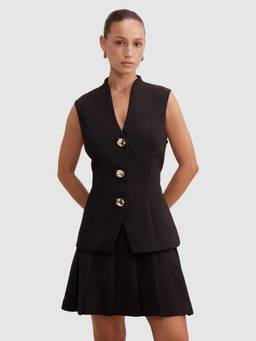 Forever New - Nina Petite Waistcoat Pleat Mini Dress