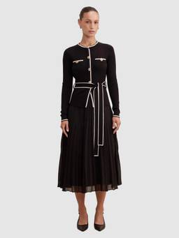 Forever New - Delilah Petite Tipped Pleat Hem Midi Dress with Belt