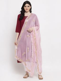 Clora Creation - Baby Pink Gota Pati Chiffon Dupatta