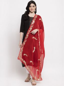 Clora Creation - Red Gota Pati Chiffon Dupatta