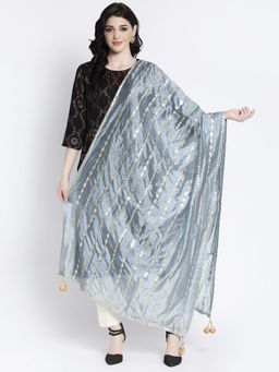 Clora Creation - Grey Gota Pati Silk Blend Dupatta