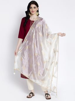 Clora Creation - Cream Printed Silk Blend Dupatta
