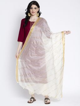 Clora Creation - Cream Striped Kota Cotton Dupatta