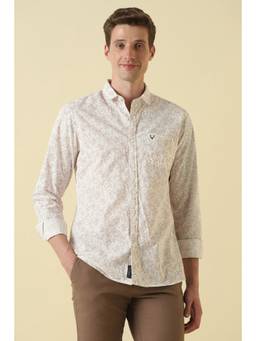 Allen Solly - Men White Cotton Collar Neck Shirt