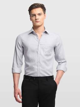 Arrow - Men Grey Cotton Collar Neck Shirt