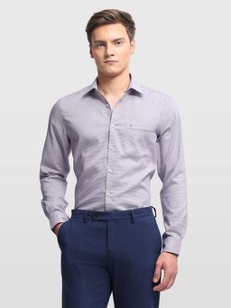 Arrow - Men Purple Cotton Collar Neck Shirt