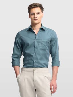 Arrow - Men Green Cotton Collar Neck Shirt