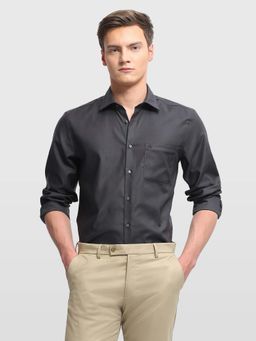 Arrow - Men Grey Cotton Collar Neck Shirt