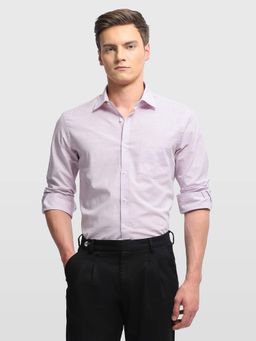 Arrow - Men Purple Cotton Collar Neck Shirt