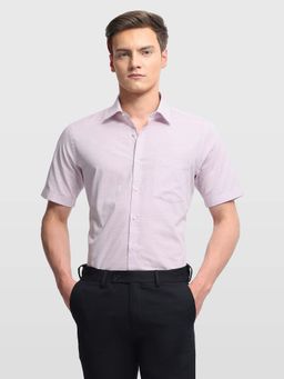 Arrow - Men Purple Cotton Collar Neck Shirt
