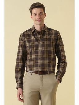 Allen Solly - Men Brown Cotton Collar Neck Shirt
