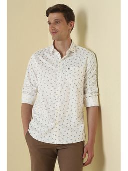 Allen Solly - Men White Cotton Collar Neck Shirt
