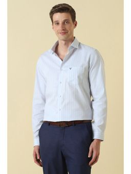 Allen Solly - Men Blue Cotton Collar Neck Shirt