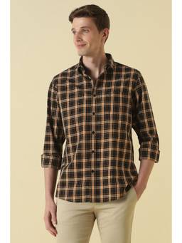 Allen Solly - Men Black Cotton Collar Neck Shirt