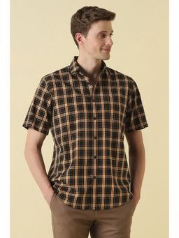 Allen Solly - Men Black Cotton Collar Neck Shirt