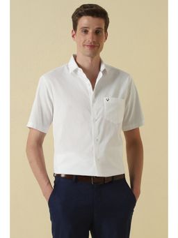 Allen Solly - Men White Cotton Collar Neck Shirt
