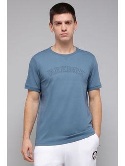 Reebok - Men Blue Cotton Blend Round Neck T-Shirt