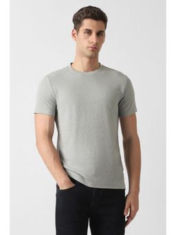 Van Heusen - Men Grey Cotton Blend Crew Neck T-Shirt