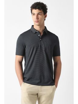 Van Heusen - Men Green Cotton Blend Collar Neck Polo T-Shirt