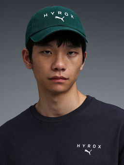 Puma - Unisex Green Solid/Plain Cotton Cap