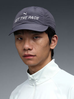 Puma - Unisex Grey Solid/Plain Nylon Cap