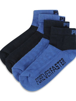 Puma - Unisex Blue Solid/Plain Cotton Pair Of Socks (Pack of 2)