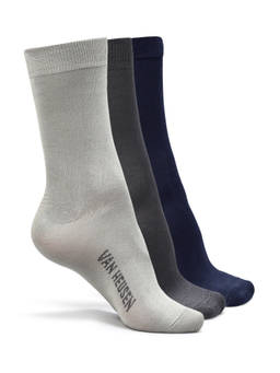 Van Heusen - Men Multi-Color Solid/Plain Cotton Pair Of Socks (Pack of 3)