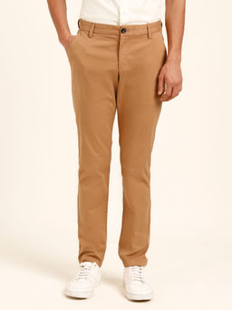 Andamen - Regular Fit Slant Pocket Tan Brown Chinos