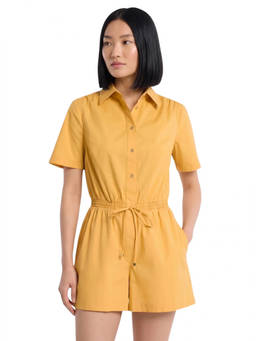Michael Kors - Yellow Shirt Collar Playsuit