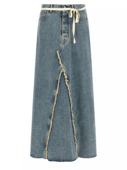 Maison Margiela - Light Blue Raw Hem Denim Skirt (26)