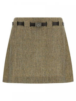 Ferragamo - Beige Gancini Belt Skirt (28)