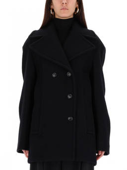Sportmax - Black Double-Breasted Coat