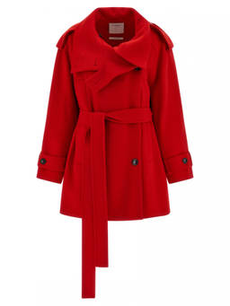 Sportmax - Red Notched Lapel Trench Coat