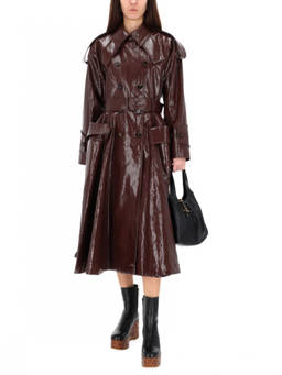Chloe - Purple Notched Lapel Trench Coat (S)