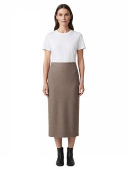 Brunello Cucinelli - Beige Solid Midi Skirt (28)