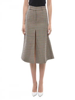 Stella McCartney - Brown Houndstooth Midi Skirt