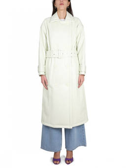STAND STUDIO - Light Green Notched Lapel Trench Coat (XS)