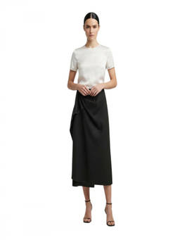 Lanvin - Black Solid Midi Skirt