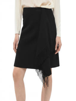 Woolrich - Black Solid Knee Length Skirt