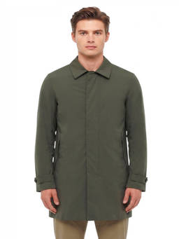 Woolrich - Green Solid Trench Coat