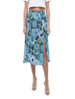 Stella McCartney - Light Blue Floral Midi Skirt