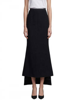 Lanvin - Black Solid Midi Skirt