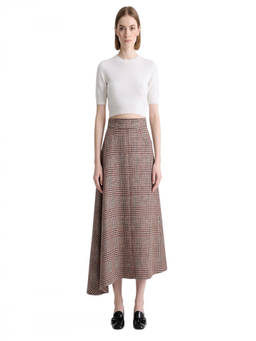 Patou - Brown Plaid Midi Skirt
