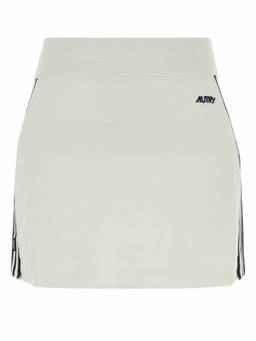 Autry - White Knitted Logo Mini Skirt