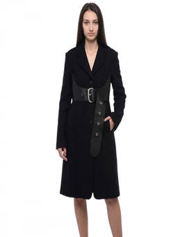 OFF-WHITE - Black Notched Lapel Trench Coat (XS)