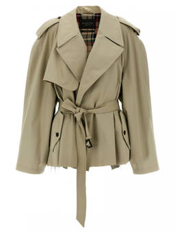 Balenciaga - Beige Cropped Trench Coat (L)