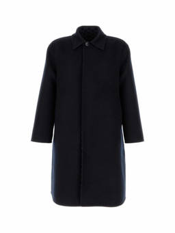 Gucci - Dark Blue Solid Wool Coat (2XL)
