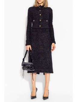 Balenciaga - Black Tweed Midi Skirt