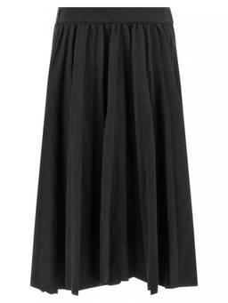 Balenciaga - Black Hybrid Pleated Skirt